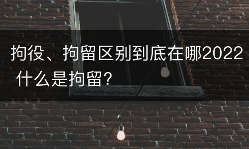 拘役、拘留区别到底在哪2022 什么是拘留?