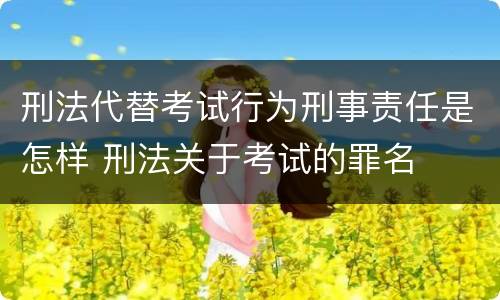 刑法代替考试行为刑事责任是怎样 刑法关于考试的罪名