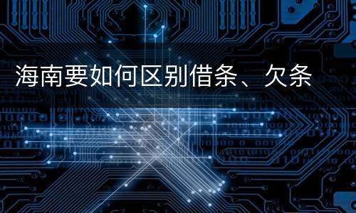 海南要如何区别借条、欠条
