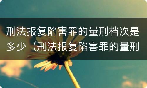 刑法报复陷害罪的量刑档次是多少（刑法报复陷害罪的量刑档次是多少钱）