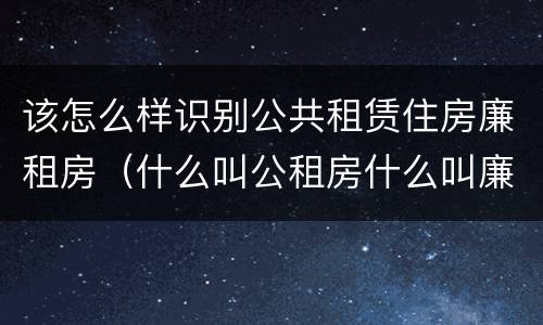 该怎么样识别公共租赁住房廉租房（什么叫公租房什么叫廉租房）