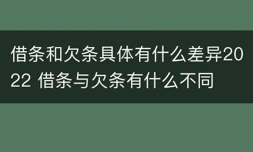 借条和欠条具体有什么差异2022 借条与欠条有什么不同