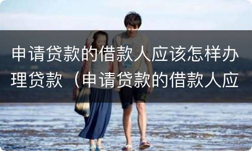 申请贷款的借款人应该怎样办理贷款（申请贷款的借款人应该怎样办理贷款合同）