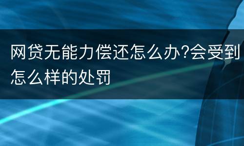 网贷无能力偿还怎么办?会受到怎么样的处罚