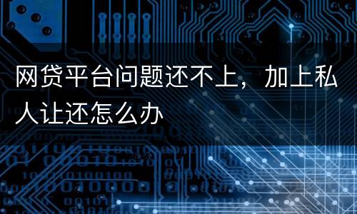 网贷平台问题还不上，加上私人让还怎么办