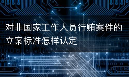 对非国家工作人员行贿案件的立案标准怎样认定
