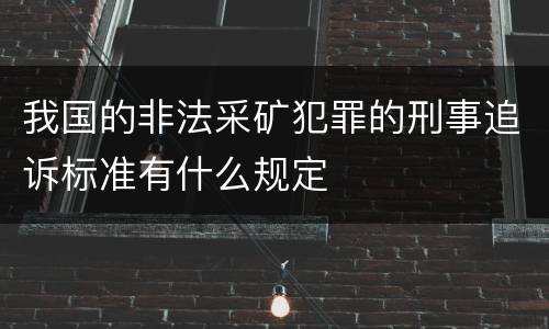我国的非法采矿犯罪的刑事追诉标准有什么规定