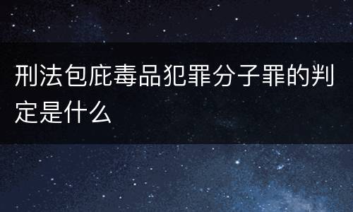 刑法包庇毒品犯罪分子罪的判定是什么
