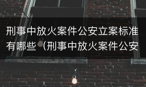 刑事中放火案件公安立案标准有哪些（刑事中放火案件公安立案标准有哪些内容）