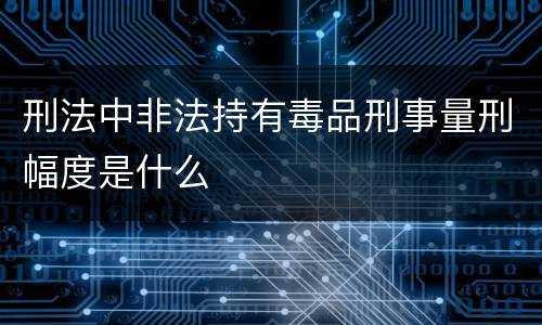 刑法中非法持有毒品刑事量刑幅度是什么