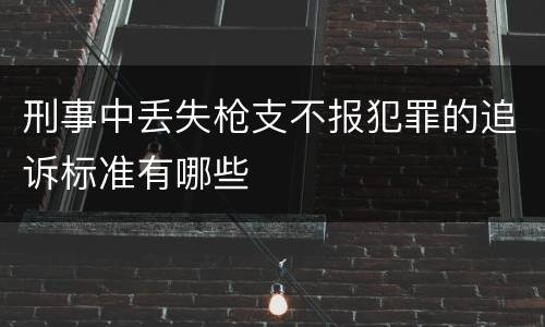 刑事中丢失枪支不报犯罪的追诉标准有哪些