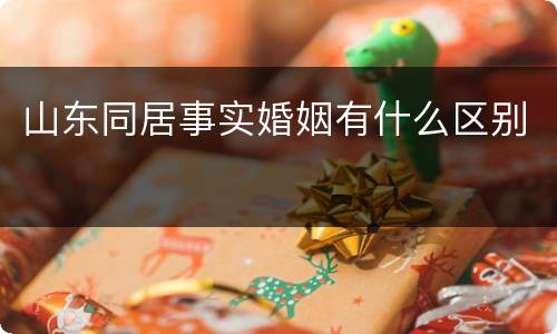 山东同居事实婚姻有什么区别