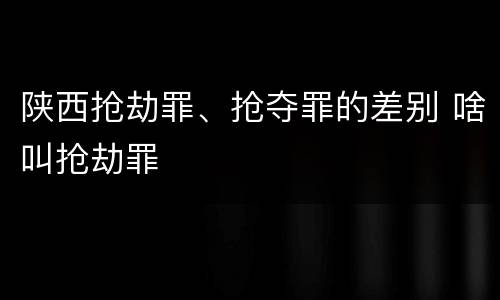 陕西抢劫罪、抢夺罪的差别 啥叫抢劫罪