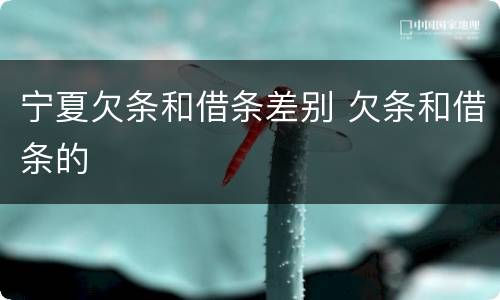 宁夏欠条和借条差别 欠条和借条的