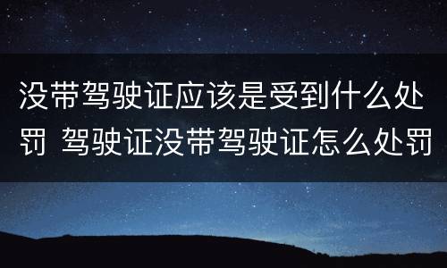 没带驾驶证应该是受到什么处罚 驾驶证没带驾驶证怎么处罚