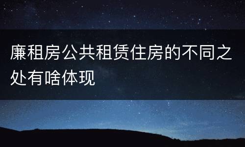 廉租房公共租赁住房的不同之处有啥体现