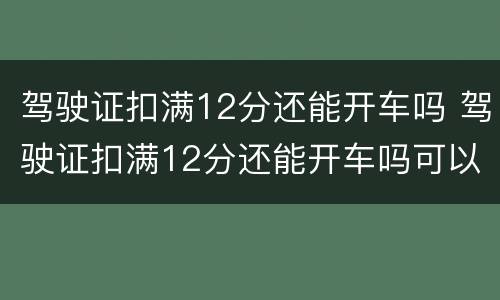 驾驶证扣满12分还能开车吗 驾驶证扣满12分还能开车吗可以找人的分来代扣吗