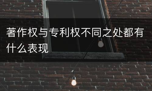 著作权与专利权不同之处都有什么表现