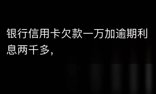 银行信用卡欠款一万加逾期利息两千多，