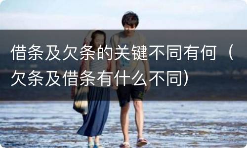 借条及欠条的关键不同有何（欠条及借条有什么不同）