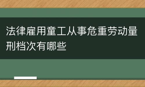 法律雇用童工从事危重劳动量刑档次有哪些