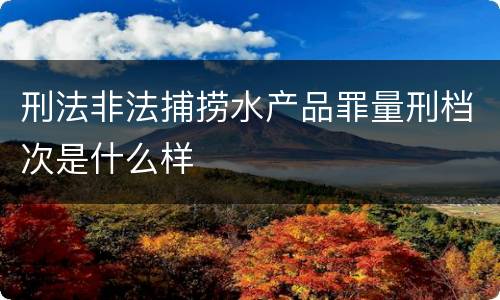 刑法非法捕捞水产品罪量刑档次是什么样
