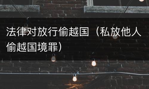 法律对放行偷越国（私放他人偷越国境罪）