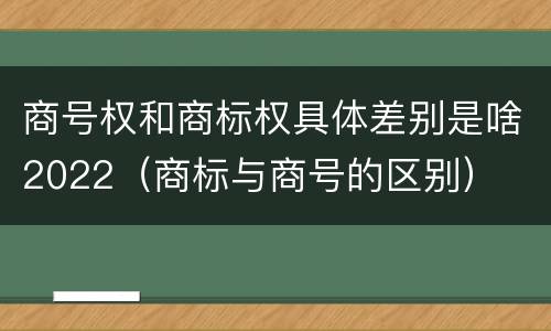 商号权和商标权具体差别是啥2022（商标与商号的区别）