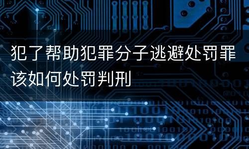 犯了帮助犯罪分子逃避处罚罪该如何处罚判刑
