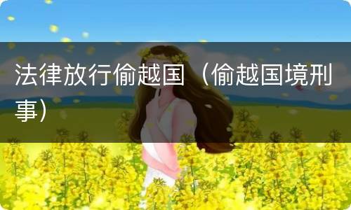 法律放行偷越国（偷越国境刑事）