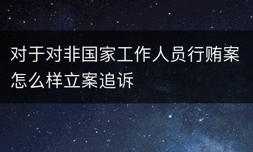 对于对非国家工作人员行贿案怎么样立案追诉