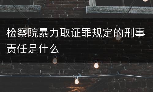 检察院暴力取证罪规定的刑事责任是什么