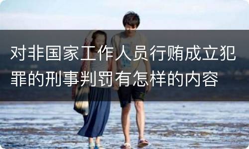 对非国家工作人员行贿成立犯罪的刑事判罚有怎样的内容