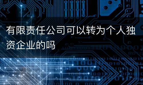 有限责任公司可以转为个人独资企业的吗