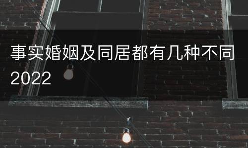 事实婚姻及同居都有几种不同2022