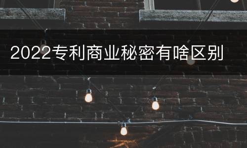 2022专利商业秘密有啥区别