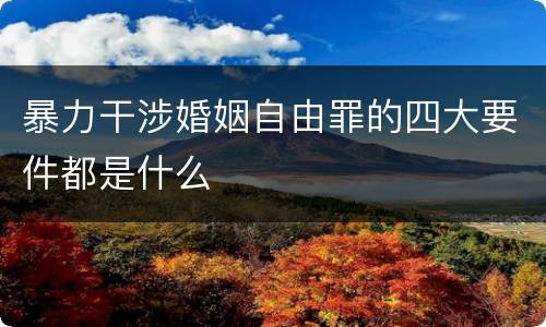 暴力干涉婚姻自由罪的四大要件都是什么