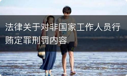 法律关于对非国家工作人员行贿定罪刑罚内容