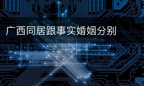 广西同居跟事实婚姻分别