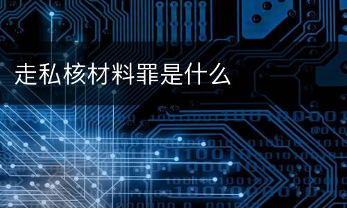 走私核材料罪是什么