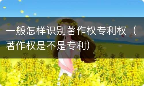 一般怎样识别著作权专利权（著作权是不是专利）