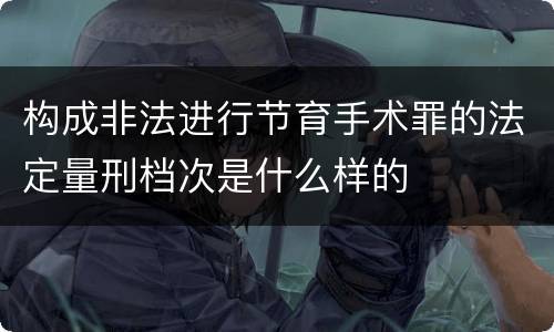 构成非法进行节育手术罪的法定量刑档次是什么样的