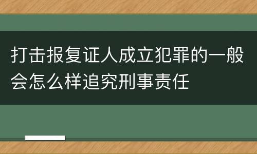 打击报复证人成立犯罪的一般会怎么样追究刑事责任