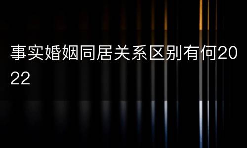事实婚姻同居关系区别有何2022