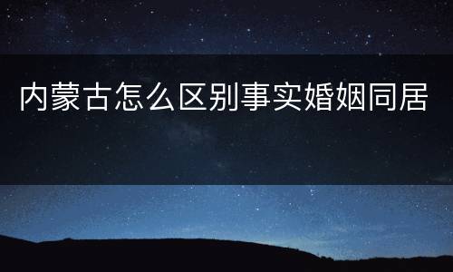 内蒙古怎么区别事实婚姻同居