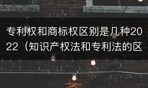 专利权和商标权区别是几种2022（知识产权法和专利法的区别）