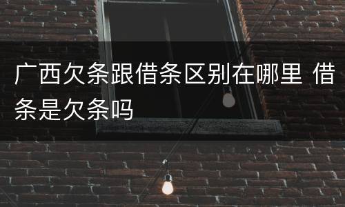 广西欠条跟借条区别在哪里 借条是欠条吗