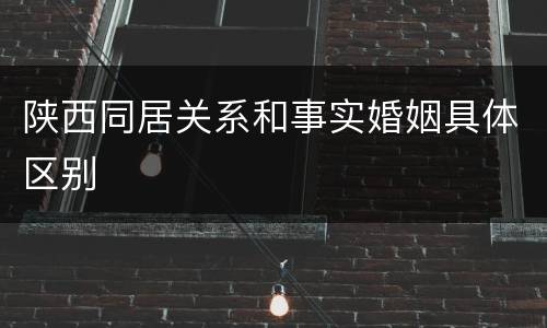 陕西同居关系和事实婚姻具体区别