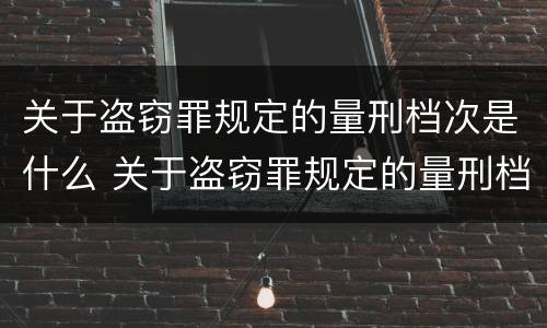 关于盗窃罪规定的量刑档次是什么 关于盗窃罪规定的量刑档次是什么意思