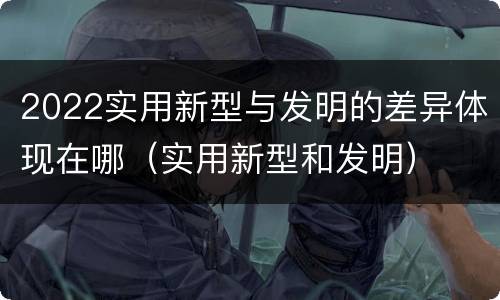 2022实用新型与发明的差异体现在哪（实用新型和发明）